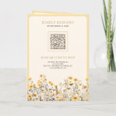 Gelbe Boho-Wildblumen-QR-Code-Hochzeit Einladung (Rückseite)