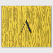Gelbe bois Imitat des Monogramms Geschenkpapier (Flach)