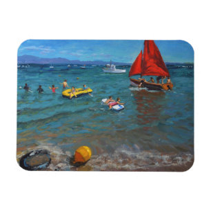 Gelbe Bojen-und Rot-Segel Abersoch Magnet
