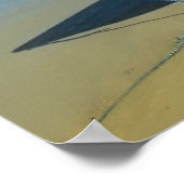 Gelbe Boote am goldgelben Strand Poster (Ecke)