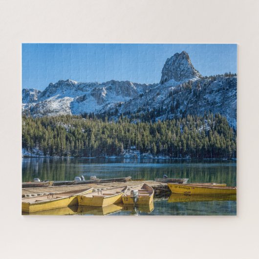Gelbe Boote Blaue Berge Puzzle (Horizontal)