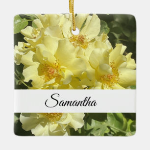 Gelbe Botanische Blumen Keramikornament
