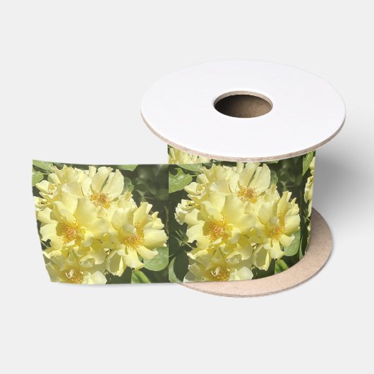 Gelbe Botanische Blumen Satinband (Spule)