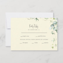 Gelbe botanische Hochzeits-RSVP