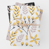 Gelbe botanische Umschlagpapier Geschenkpapier Set (Beispiel)