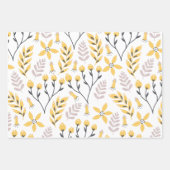 Gelbe botanische Umschlagpapier Geschenkpapier Set (Vorderseite)