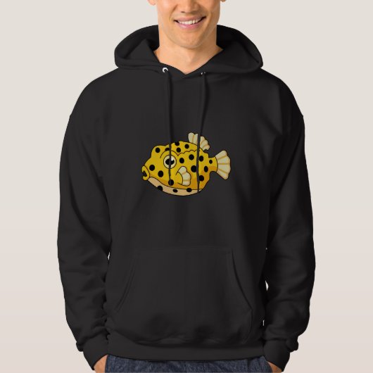 Gelbe Box Fisch Hoodie (Vorderseite)