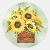 Gelbe Box Wasserfarben Erntedank Runder Aufkleber (Vorderseite)