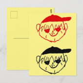 Gelbe Boys mit Baseball Caps Party Postkarte (Vorne/Hinten)