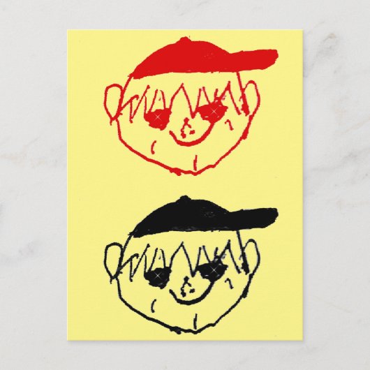 Gelbe Boys mit Baseball Caps Party Postkarte (Vorderseite)