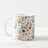 Gelbe braune Cremeblumen Kaffeetasse (Links)