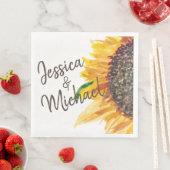 Gelbe braune Sonnenblume Weiße Hochzeitskuppel Nam Serviette (Beispiel)