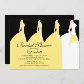Gelbe Braut-Brautjungfern-Brautparty-Einladung Einladung (Vorne/Hinten)