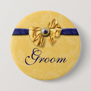 Gelbe Brautpartyhochzeit der Marine Button
