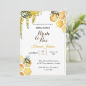 Gelbe Brie-Biene-Brautparty Einladung (Stehend Vorderseite)