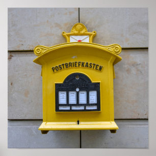 Gelbe Briefkasten aus der Vergangenheit, Dresden, Poster