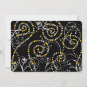 Gelbe Bubbles Flaschen Wirbel Silvester Party Einladung (Rückseite)