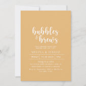 Gelbe Bubbles und Brautparty Einladung (Vorderseite)