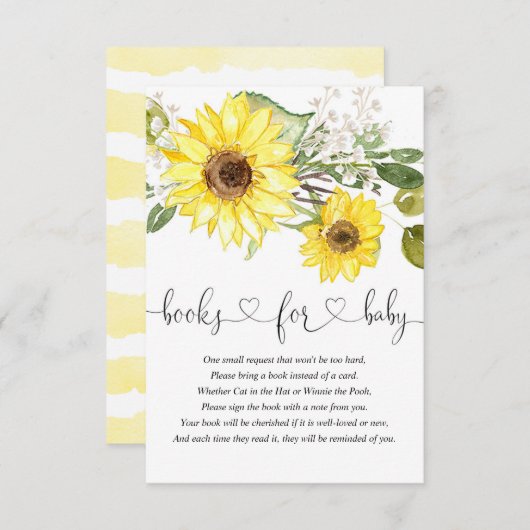 Gelbe Bücher für Babys mit Blumengrün Begleitkarte (Vorne/Hinten)
