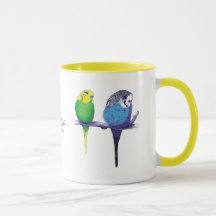 Gelbe Budgie Vogel-Papageien-Tasse