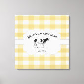 Gelbe Buffalo Karierte Farm Kuh Canvas Print Leinwanddruck (Vorderseite)