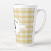 Gelbe Buffalo Karierte Farm Schwein Latte Tasse (Rechts)