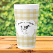 Gelbe Buffalo Karierte Landkühe Latte Tasse
