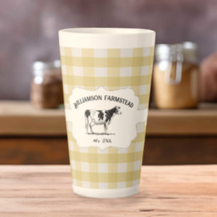Gelbe Buffalo Karierte Landkühe Latte Tasse