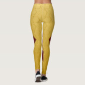 Gelbe Burgunder-Leggings Leggings (Rückseite)