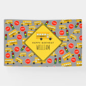 Gelbe Bushaltestelle der Schule Unterschreiben von Banner (Horizontal)