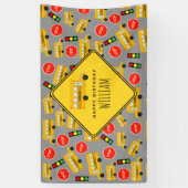 Gelbe Bushaltestelle der Schule Unterschreiben von Banner (Vertikal)