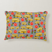 Gelbe Bushaltestelle für Busse, die Ampeln signier Dekokissen (Rückseite)