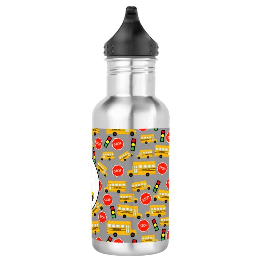 Gelbe Bushaltestelle für Busse, die Ampeln signier Edelstahlflasche (Rechts)