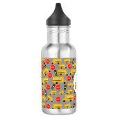 Gelbe Bushaltestelle für Busse, die Ampeln signier Edelstahlflasche (Links)