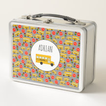 Gelbe Bushaltestelle für Busse, die Ampeln signier