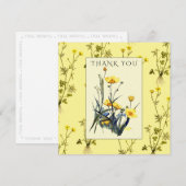 Gelbe Butterblume-Land-Wildblumen mit Blumen Dankeskarte (Vorne/Hinten)