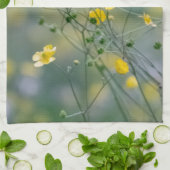 Gelbe Butterblumeen Geschirrtuch (Gefaltet)