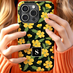 Gelbe Butterblumen Florale Blumen Monogrammiert Case-Mate iPhone Hülle