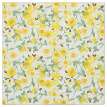 Gelbe Buttercups Blume Aquarellkleid Schlafzimmer
