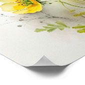 Gelbe Buttercups Blume Art Print Poster (Ecke)