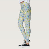 Gelbe Buttercups und blaue Iris Leggings (Links)