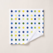 Gelbe Buttercups und blaue Irispunkte Badhandtuch Set (Waschlappen)