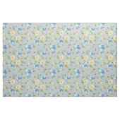 Gelbe Buttercups und blaues Irisgewebe Stoff (Fat Quarter (45,7 x 55,9 cm))