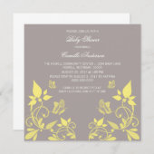 Gelbe Butterfly Bläserndusche laden ein Einladung (Vorne/Hinten)