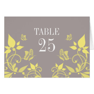 Gelbe Butterfly-Tischnummer