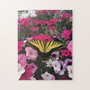 Gelbe Butterfly und Blumen Herausforderung Puzzle