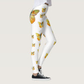 Gelbe Butterfly Wasserfarben Kunst Leggings (Rechts)