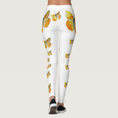 Gelbe Butterfly Wasserfarben Kunst Leggings (Rückseite)