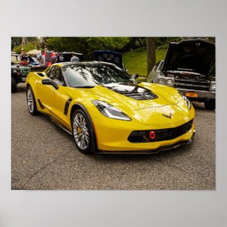 Gelbe C7 z07-Packung Chevrolet Corvette Poster