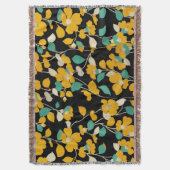 GELBE CAMELLIAS, WEISSE GRÜNE BLÄTTER, SCHWARZ DECKE (Vorderseite Vertikal)